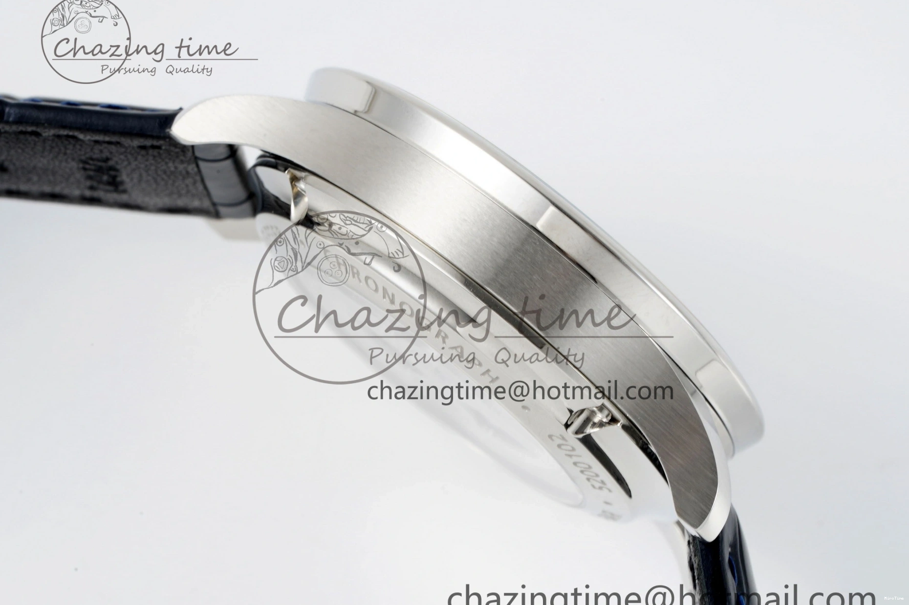 MIROTIME 0408 Portuguese Chrono IW3716 RSF 1:1 Best Edition Blue Dial on Black Leather Strap A RelaxedFit 7045